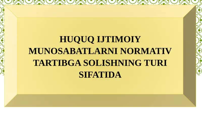 Huquq Ijtimoiy Munosabatlar 1