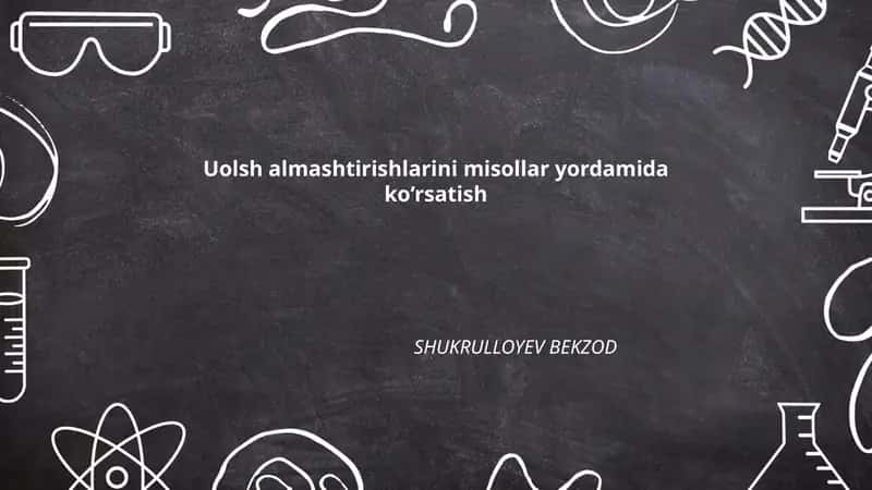 Uolsh almashtirishlari 1