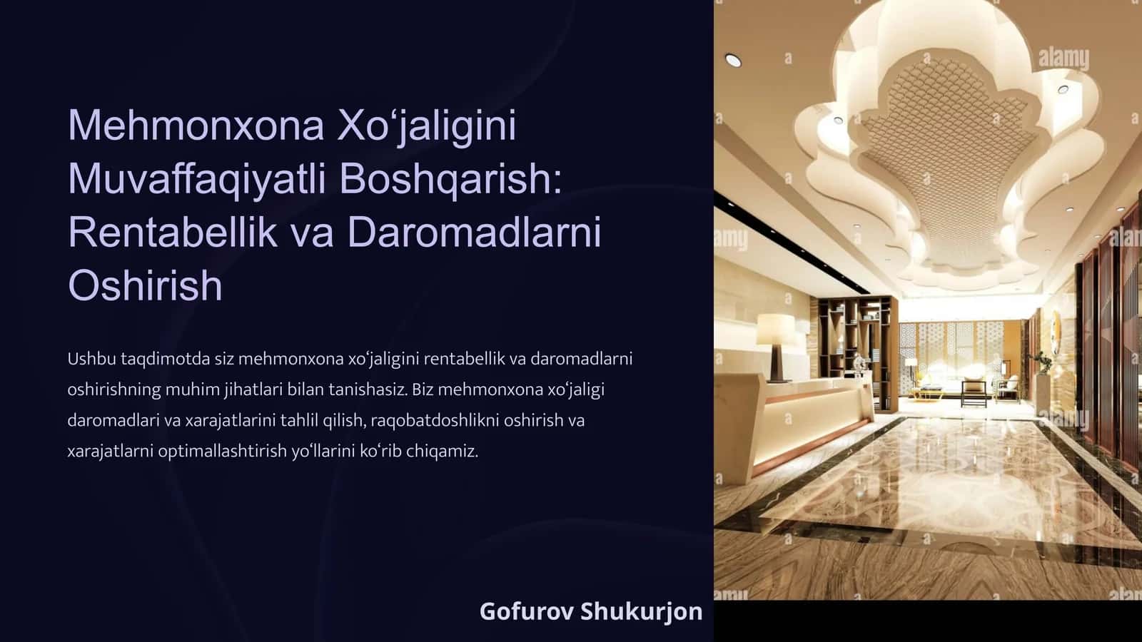 Mehmonxona Xo‘jaligini Muvaffaqiyatli Boshqarish: Rentabellik va Daromadlarni Oshirish 1
