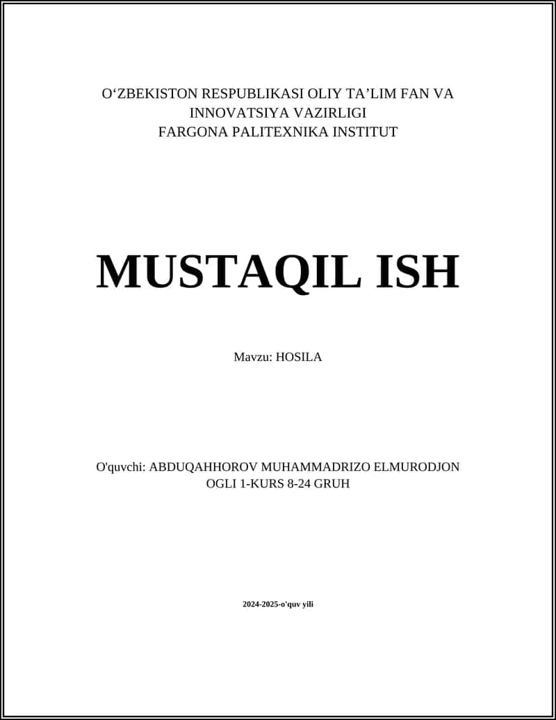 HOSILA 1