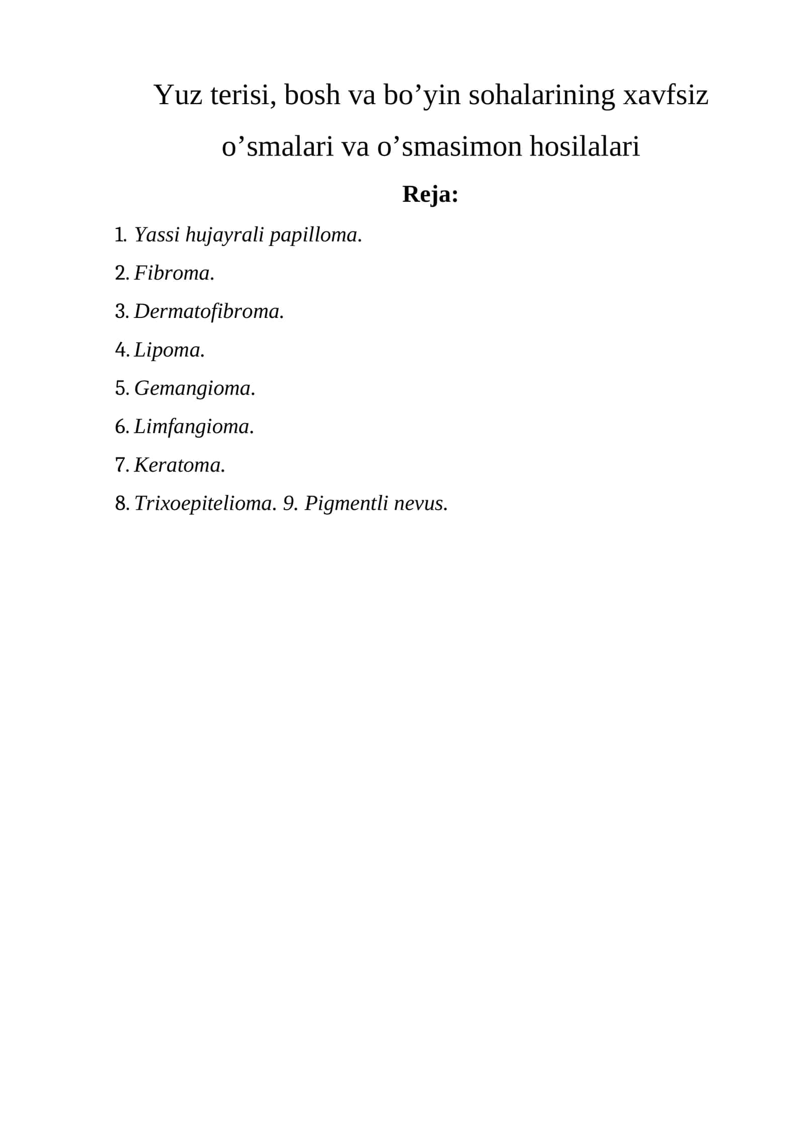 Yassi hujayrali papilloma 1