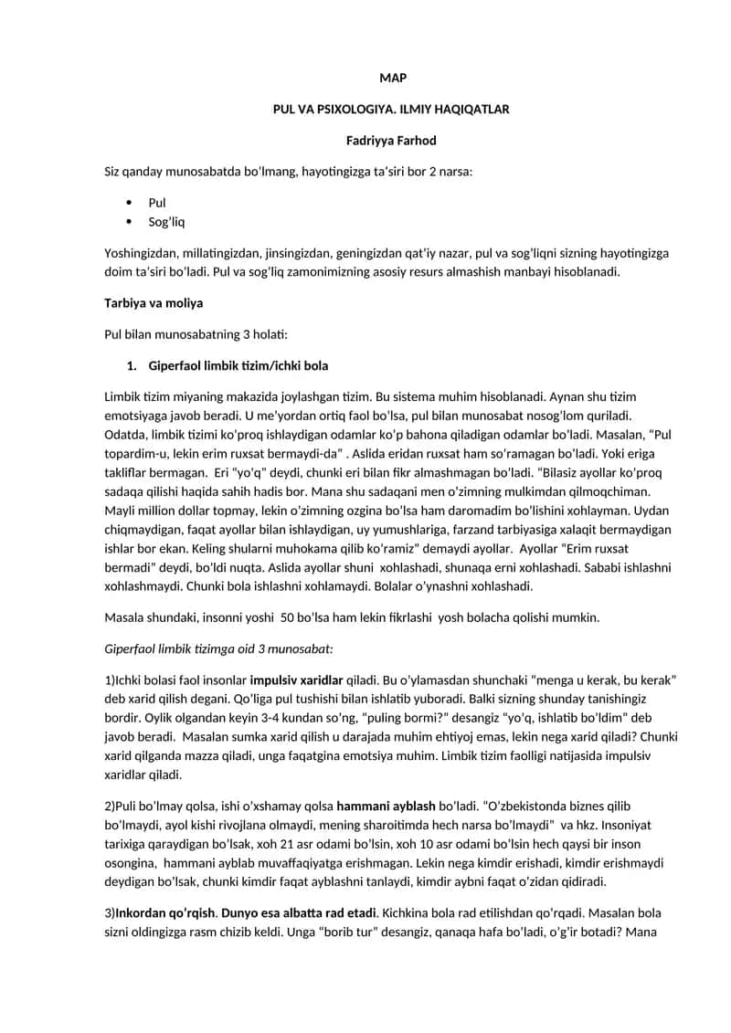 Fundamental moliyaviy savodxonlik 1