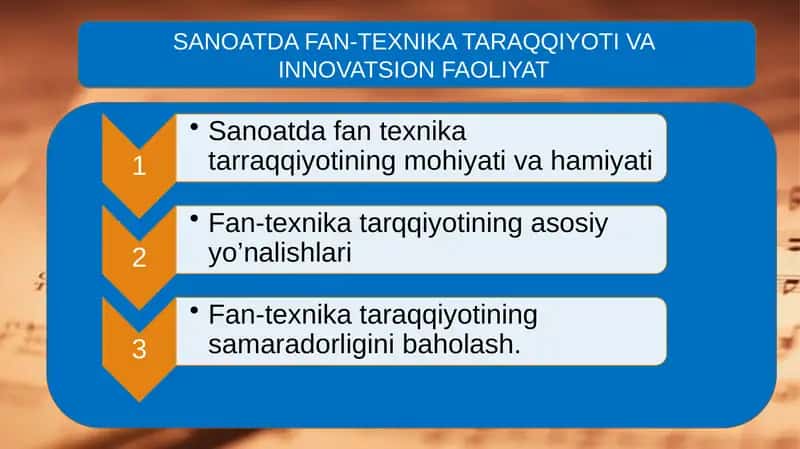 SANOATDA FAN-TEXNIKA TARAQQIYOTI VA INNOVATSION FAOLIYAT 1