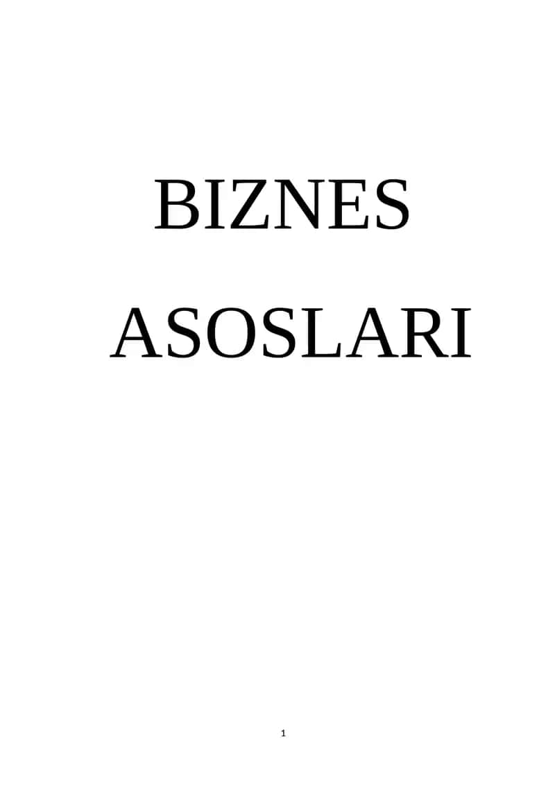 Biznes asoslaridan test 1