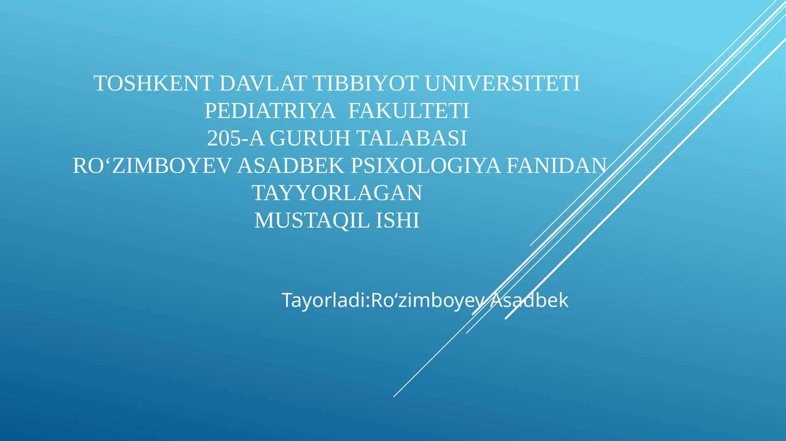 psixologiya fanidan tayyorlagan mustaqil ishi 1
