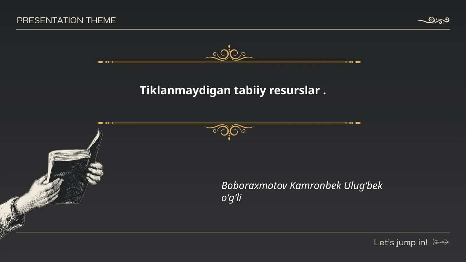 Tiklanmaydigan tabiiy resurslar 1