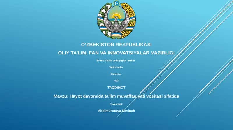 Hayot davomida ta'lim muvaffaqiyati vositasi sifatida