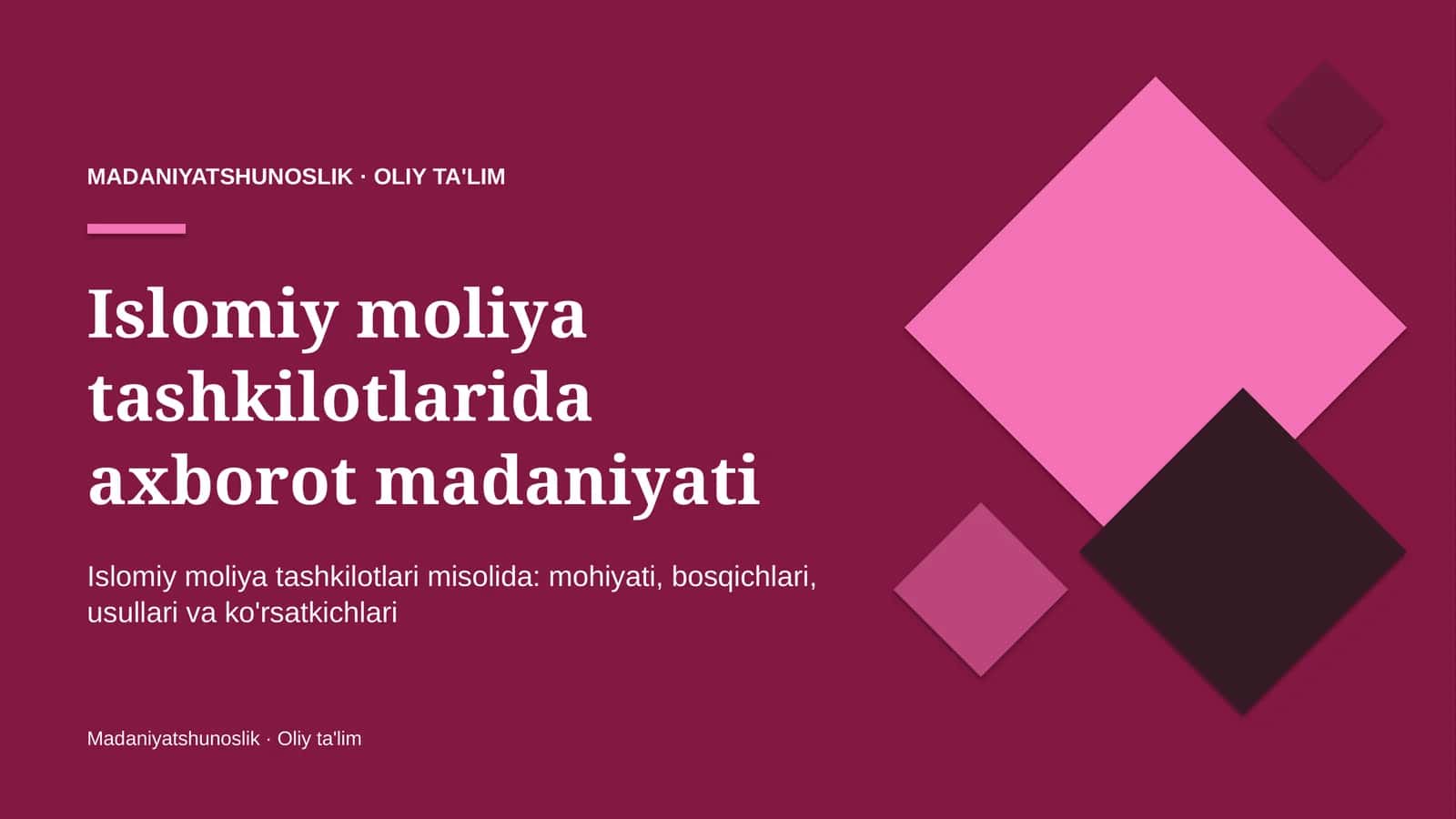 Islomiy moliya tashkilotlarida axborot madaniyati 1