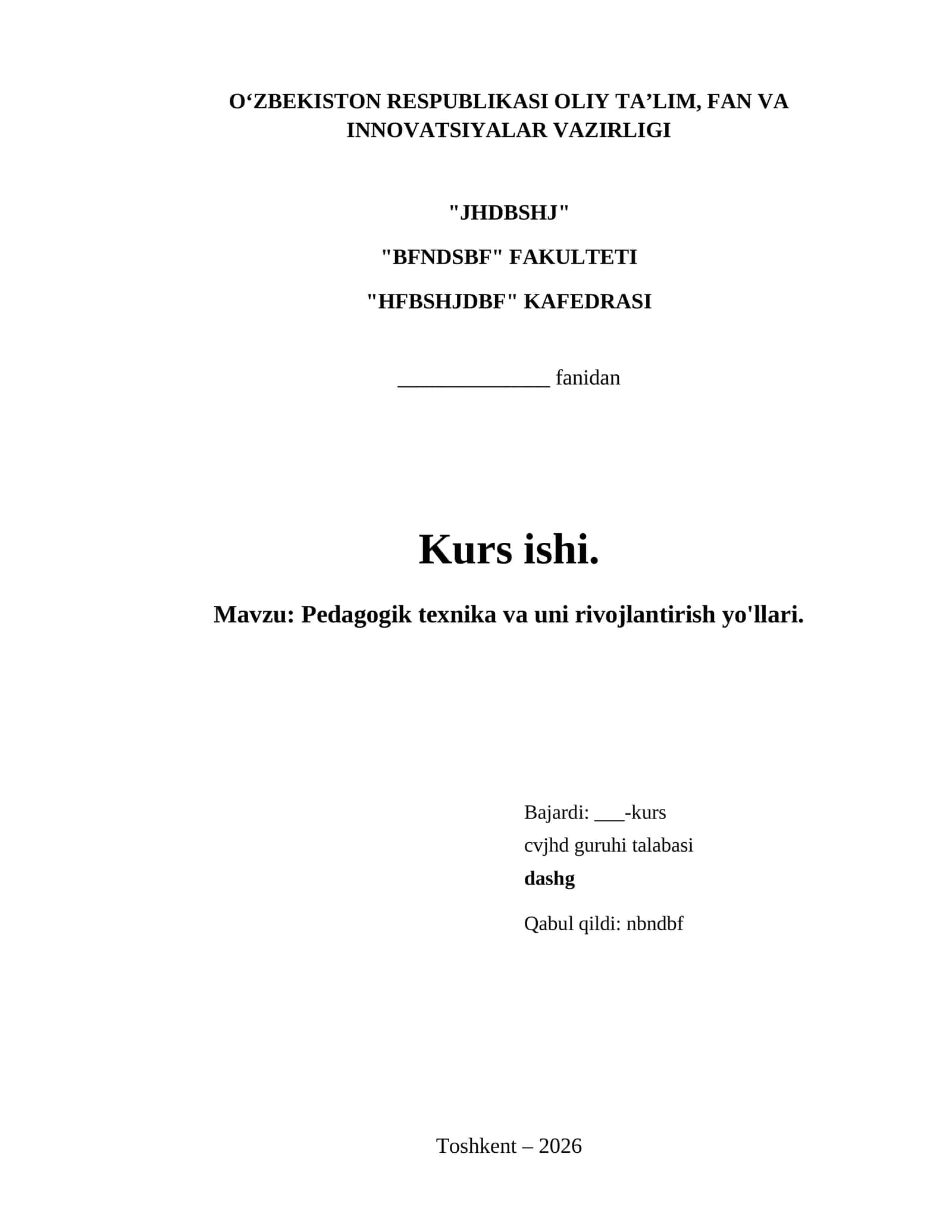 Pedagogik texnika va uni rivojlantirish yo'llari. 1