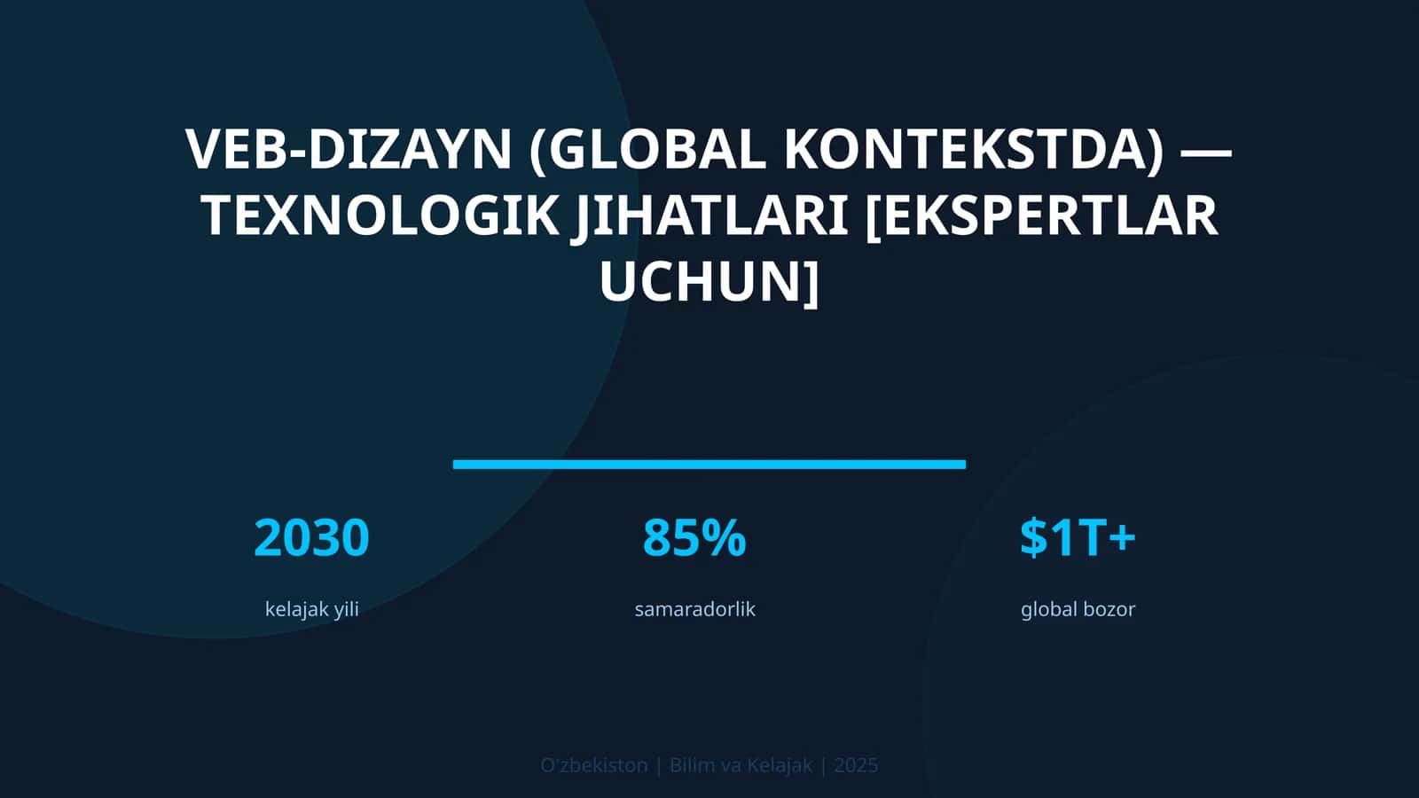 Veb-dizayn (global kontekstda) — texnologik jihatlari [ekspertlar uchun] 1