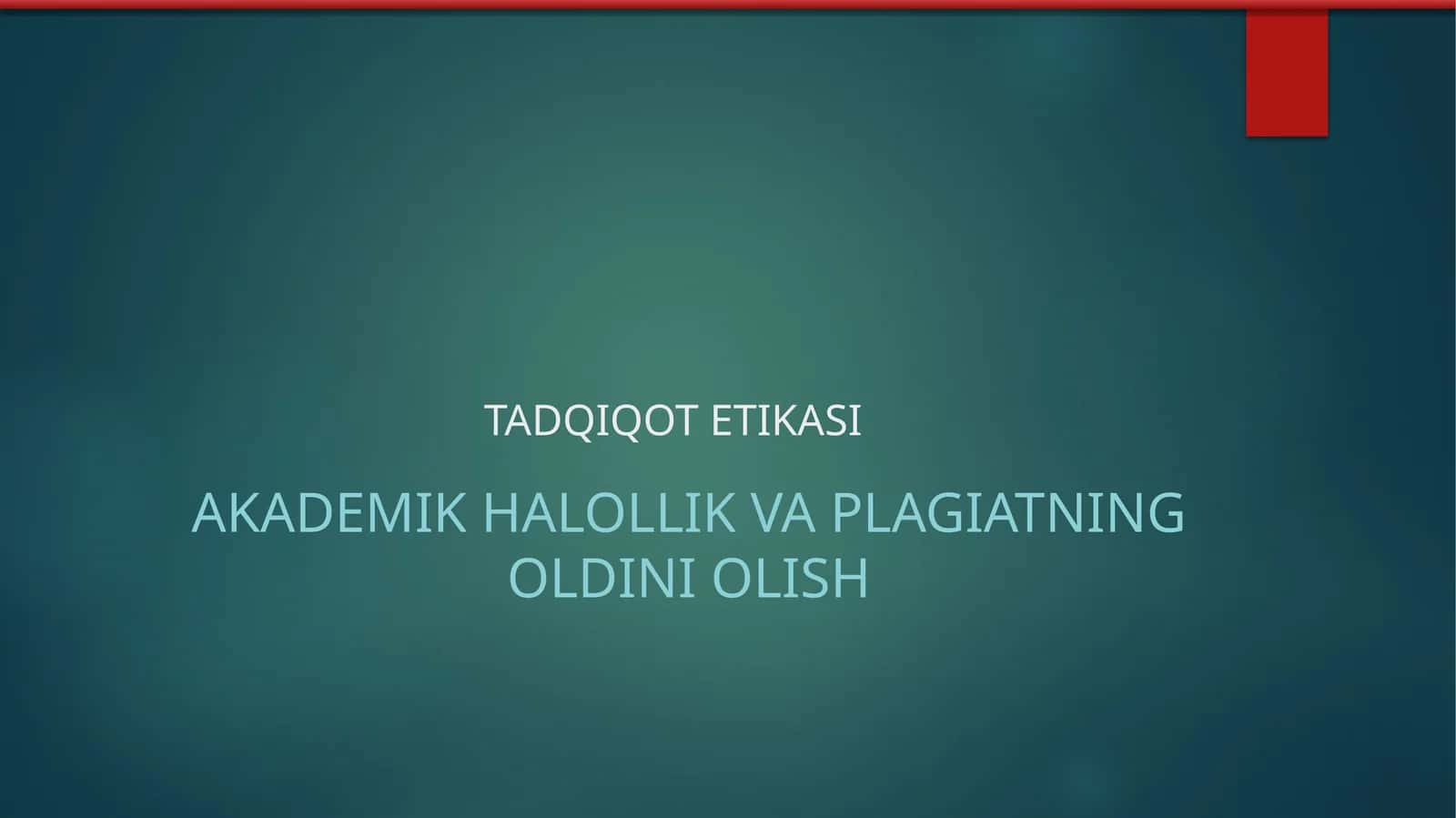 Tadqiqot Etikasi 1