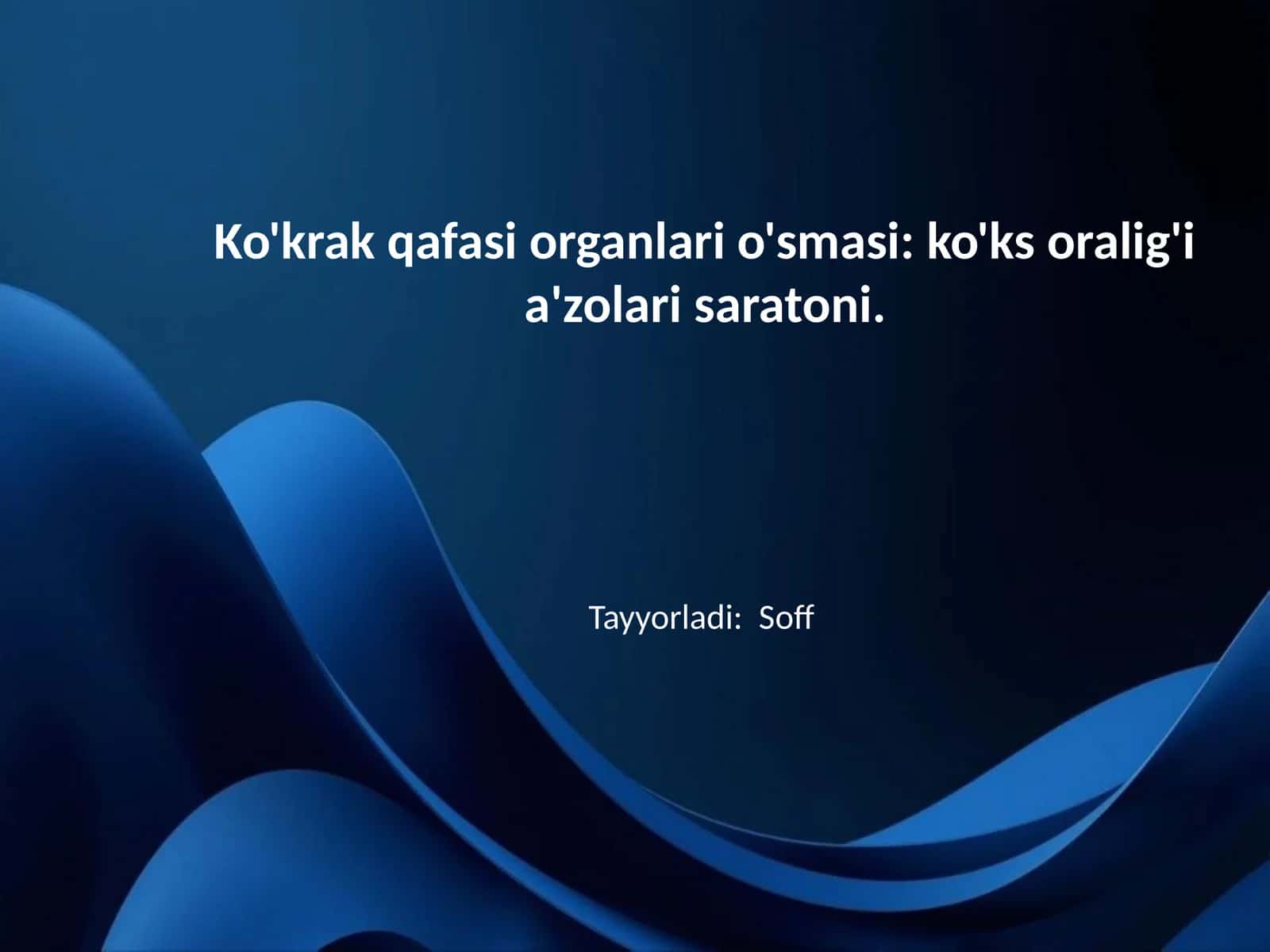 Ko'krak qafasi organlari o'smasi: ko'ks oralig'i a'zolari saratoni. 1