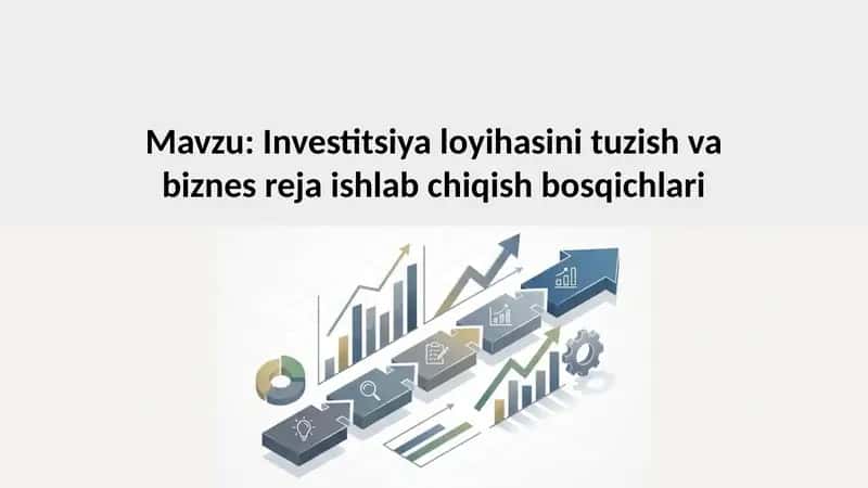 Investitsiya loyihasini tuzish va biznes reja ishlab chiqish bosqichlari 1