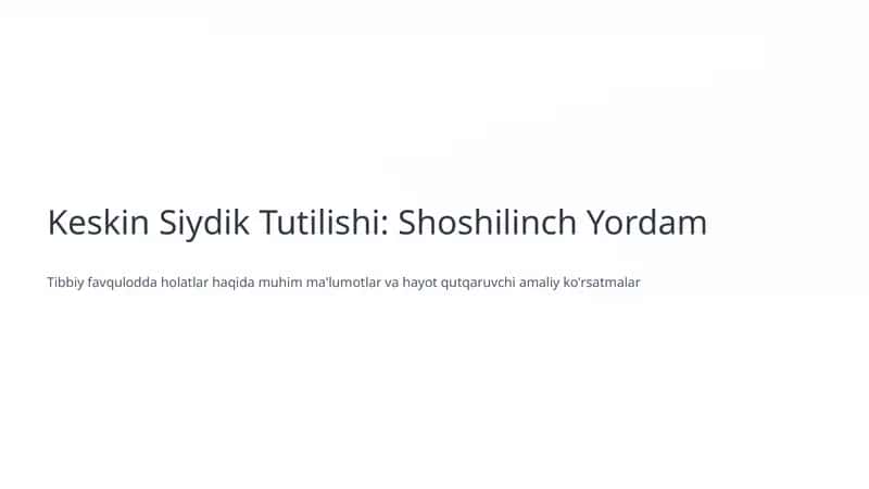 Keskin Siydik Tutilishi 1