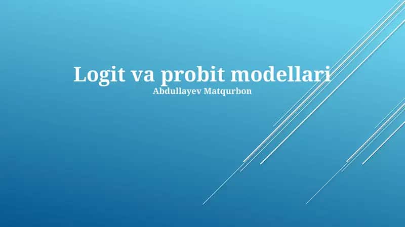 Logit va probit modellari 1