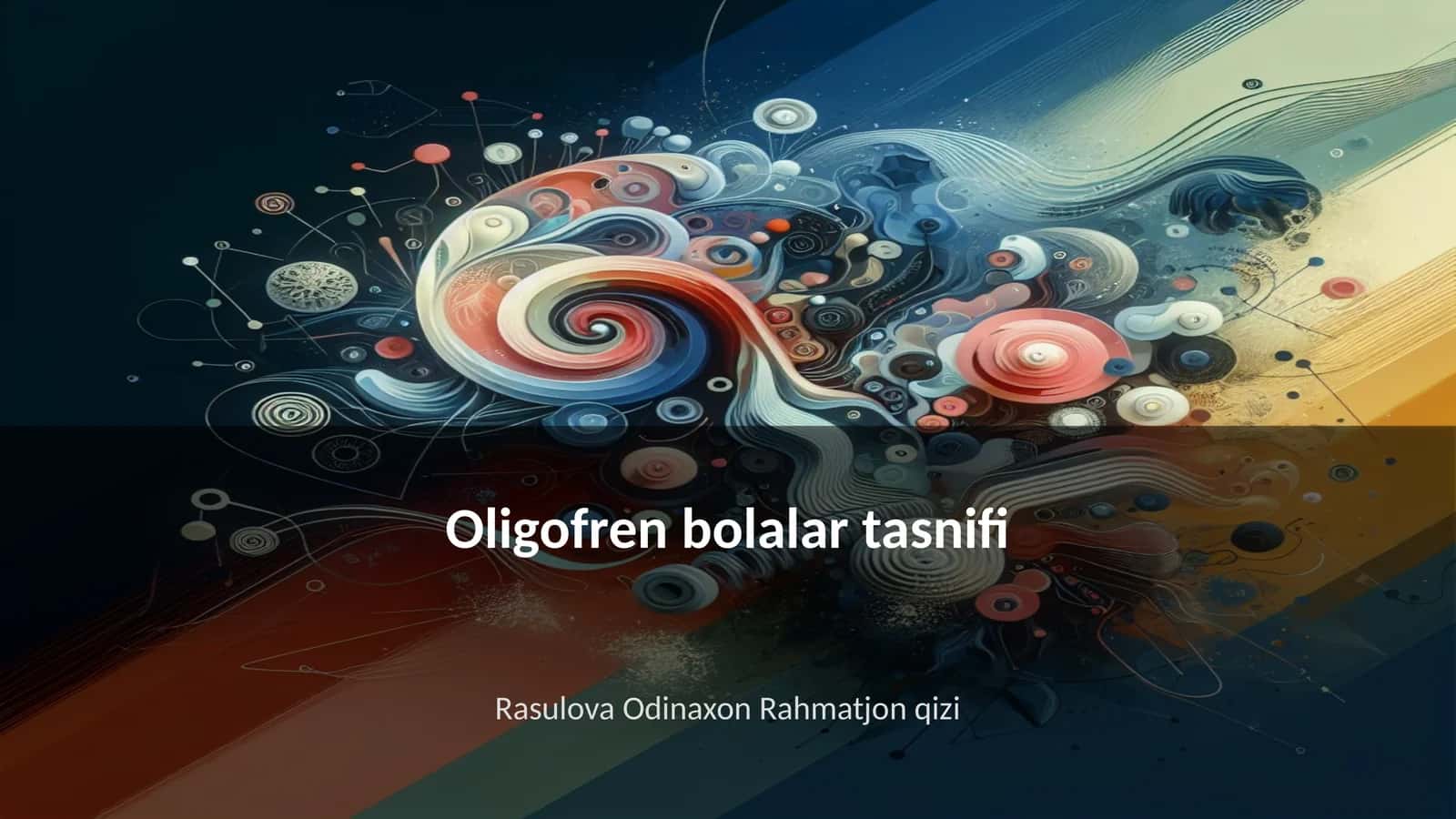 Oligofren bolalar tasnifi 1