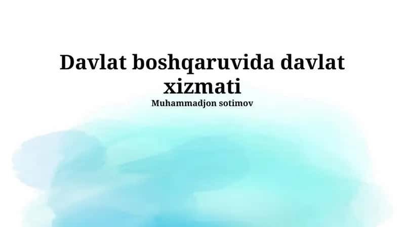 Davlat xizmati 1