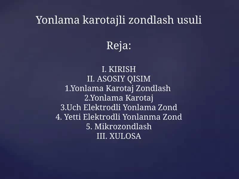 Yonlama karotajli zondlash usuli 1