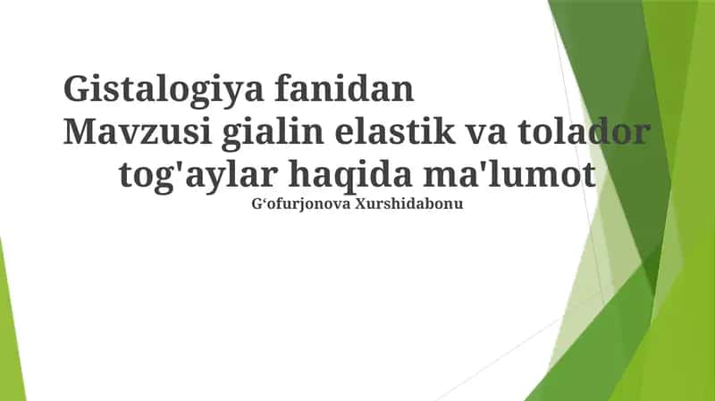 Gistalogiya fanidan 1