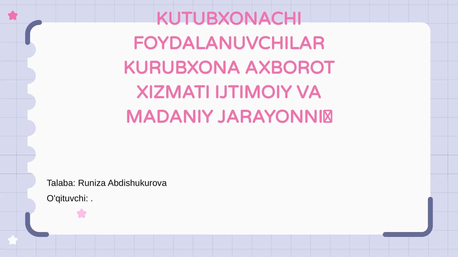 KUTUBXONACHI FOYDALANUVCHILAR KURUBXONA AXBOROT XIZMATI IJTIMOIY VA MADANIY JARAYONNI 1