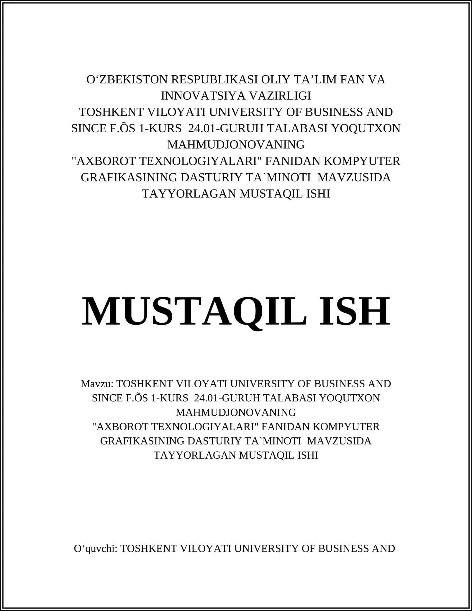 "Kompyuter grafikasi ta'rifi" 1