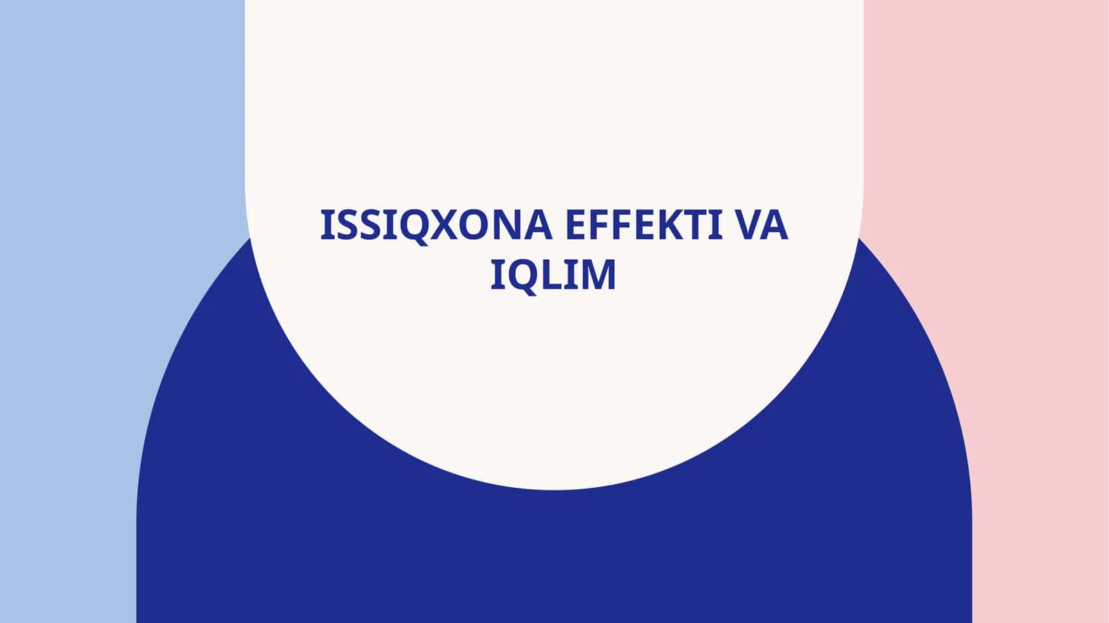 Issiqxona effekti va iqlim 1