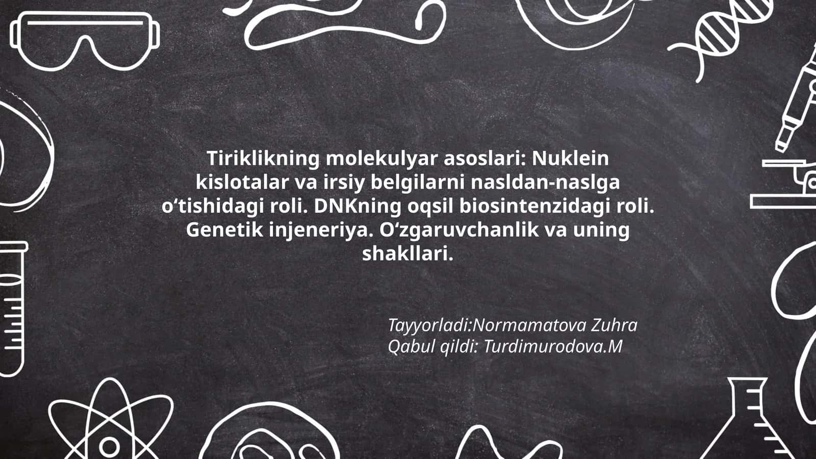 Tiriklikning molekulyar asoslari 1