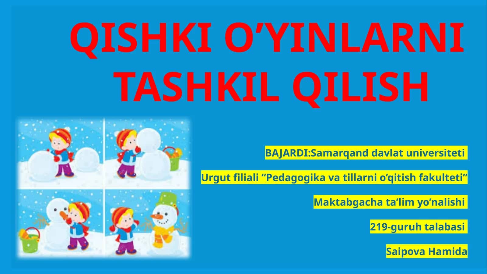 QISHKI O’YINLARNI TASHKIL QILISH 1