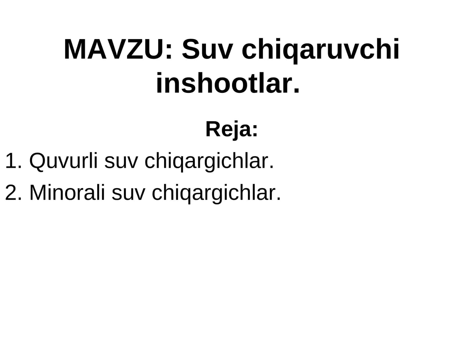 Suv chiqaruvchi inshootlar 1