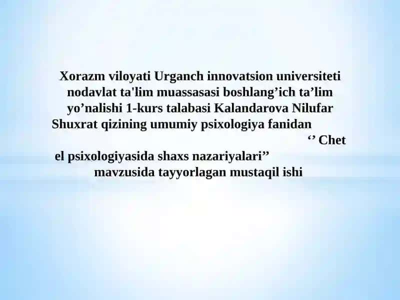 Chet el psixologiyasi