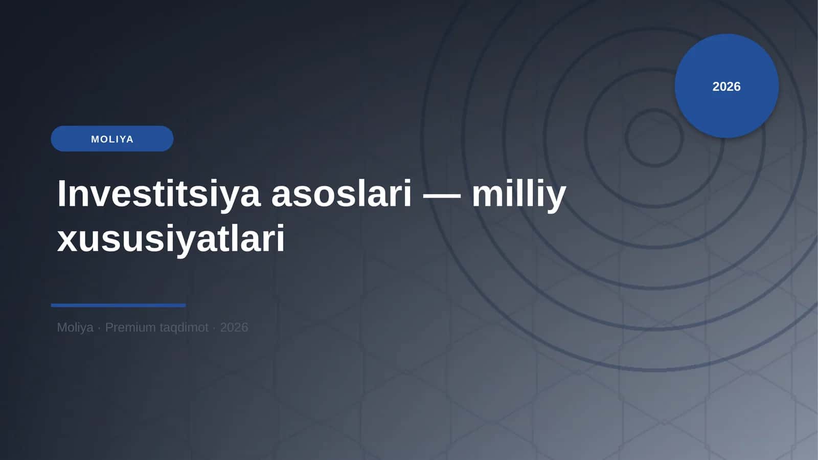 Investitsiya asoslari — milliy xususiyatlari 1