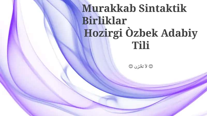 Murakkab Sintaktik Birliklar 1