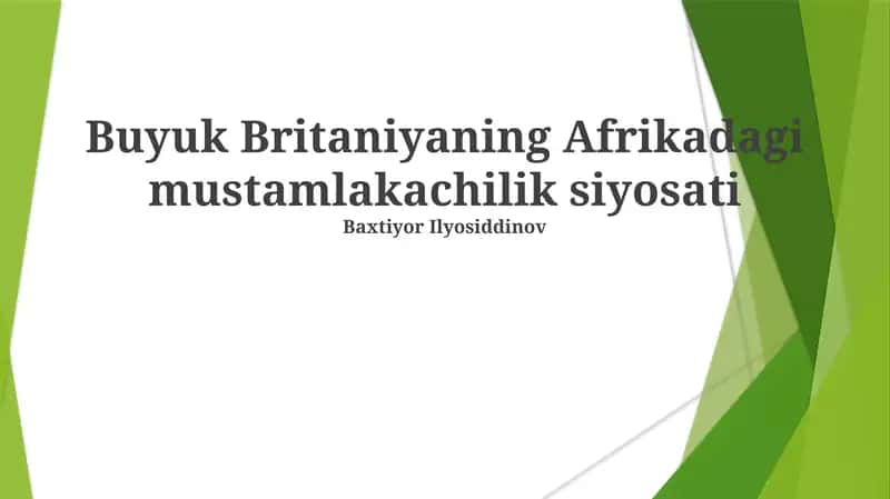Mustamlakachilik siyosati 1