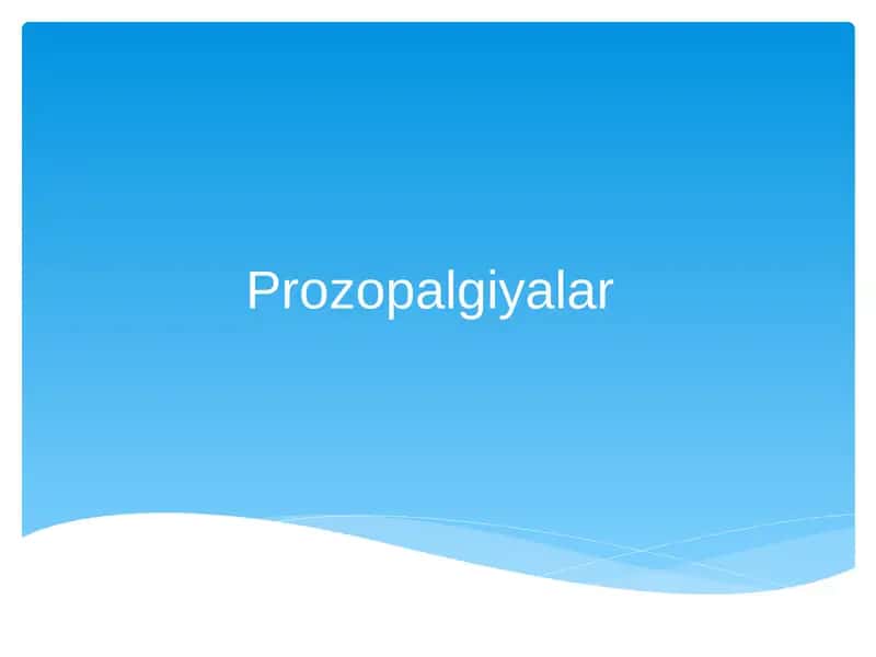 Prozopalgiyalar 1