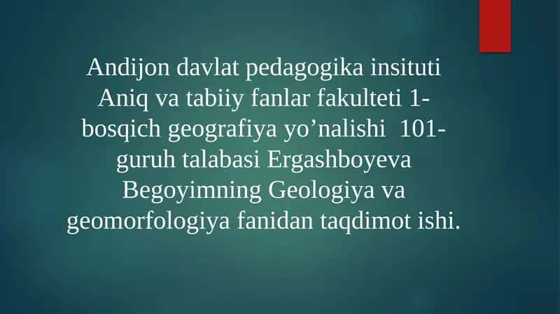 Tog’jinlari va minerallar ustida ishlash 1