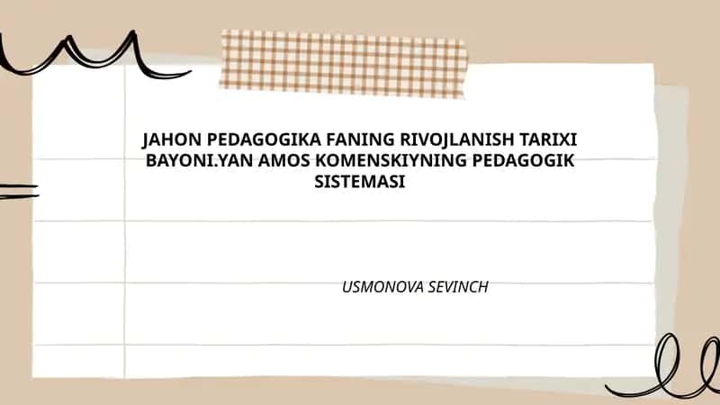 Jahon Pedagogika Fanining Rivojlanishi: Tarixiy Bosqichlar 1