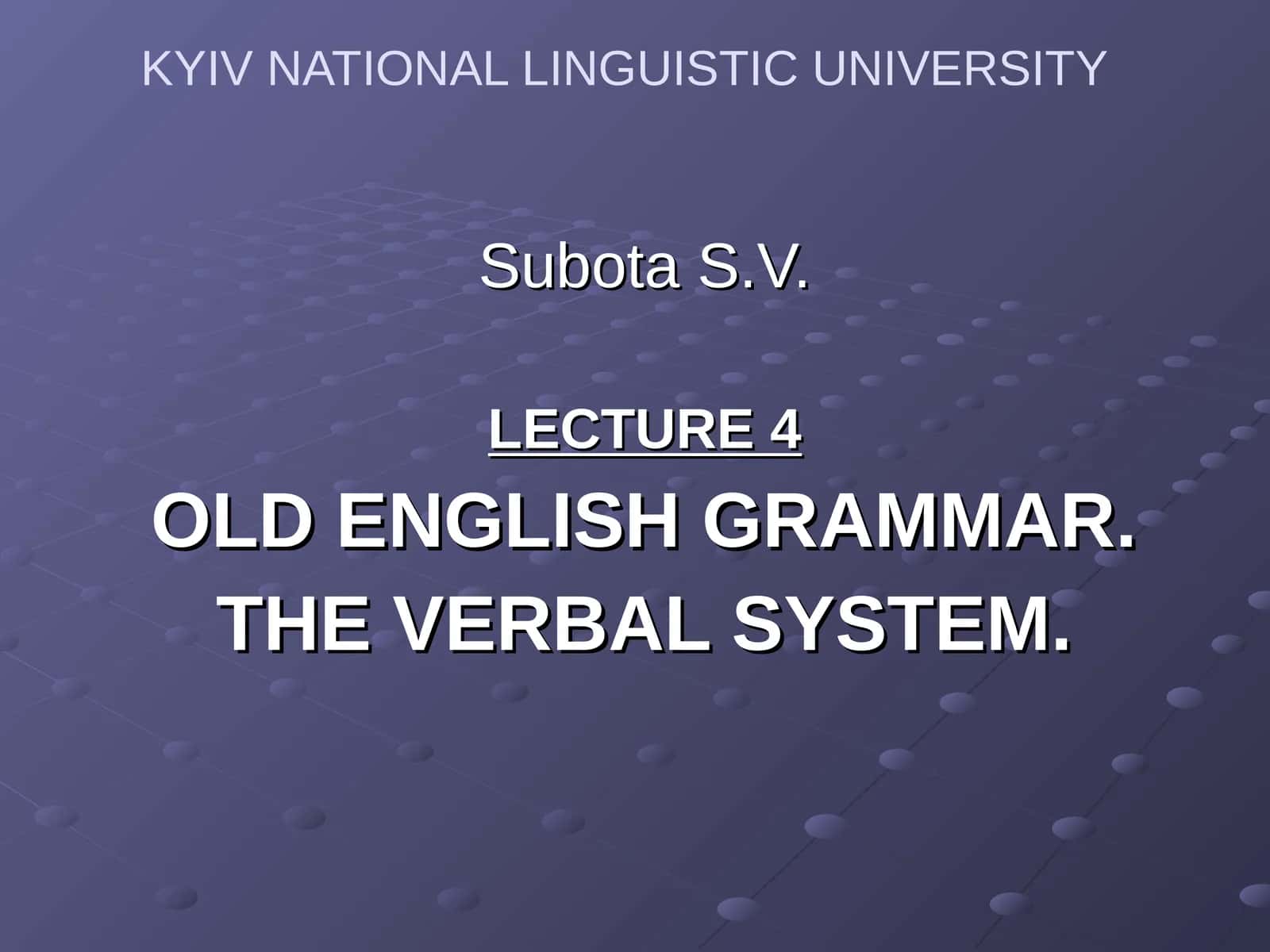 OLD ENGLISH GRAMMAR 1