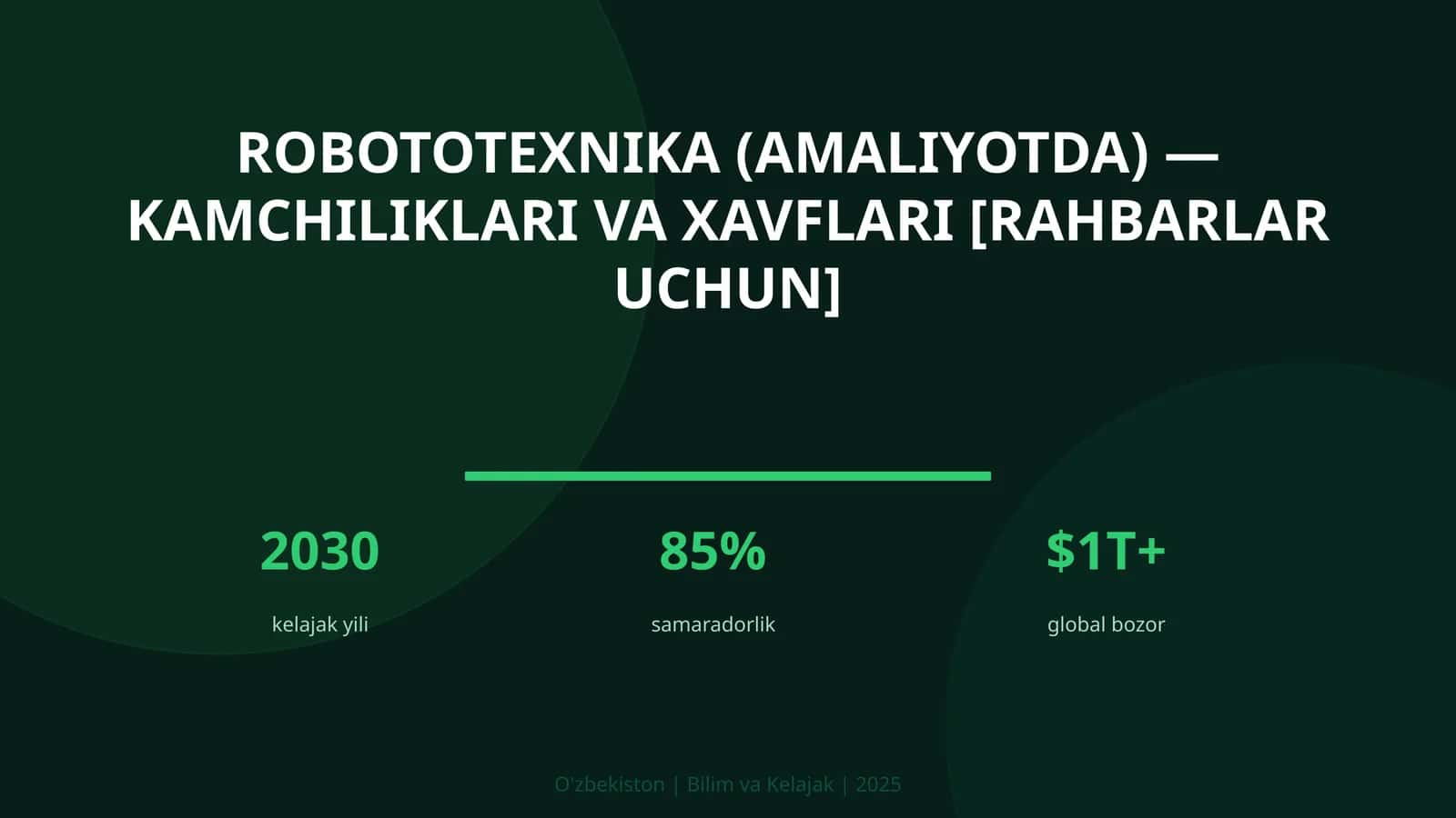 Robototexnika (amaliyotda) — kamchiliklari va xavflari [rahbarlar uchun] 1