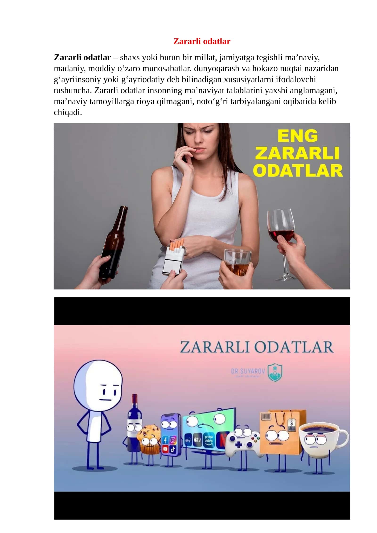 Zararli odatlar 1