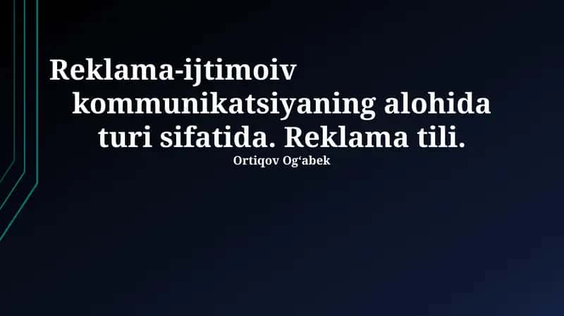 Reklama-ijtimoiv kommunikatsiya 1