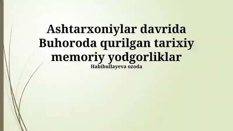 Ashtarxoniylar davridagi koʻpriklar meʼmorchiligi 1