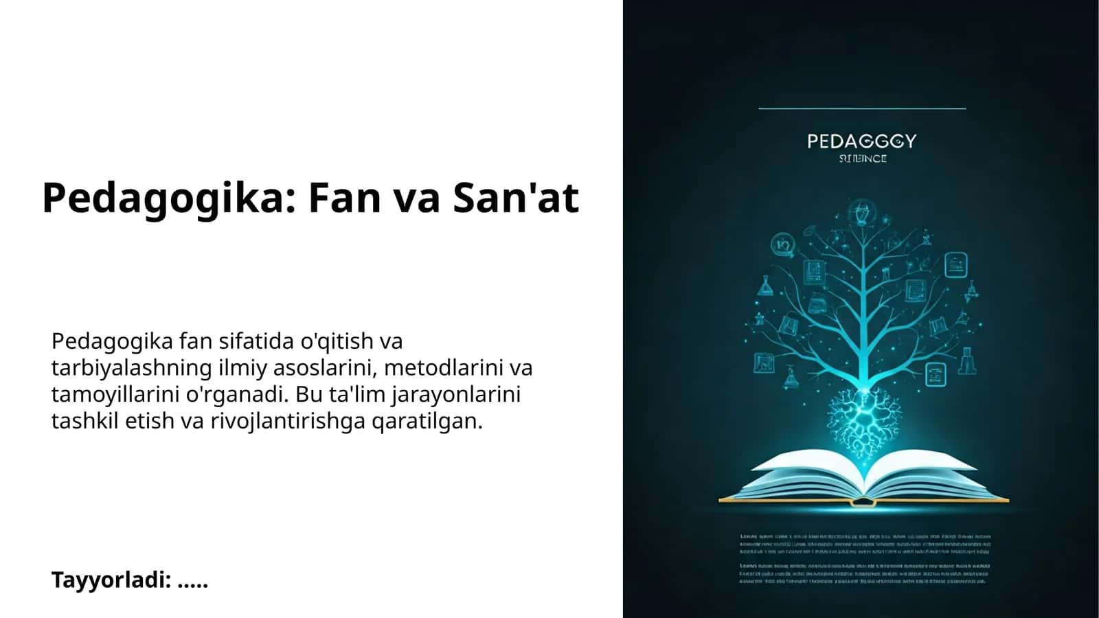 Pedagogika: Fan va San'at 1