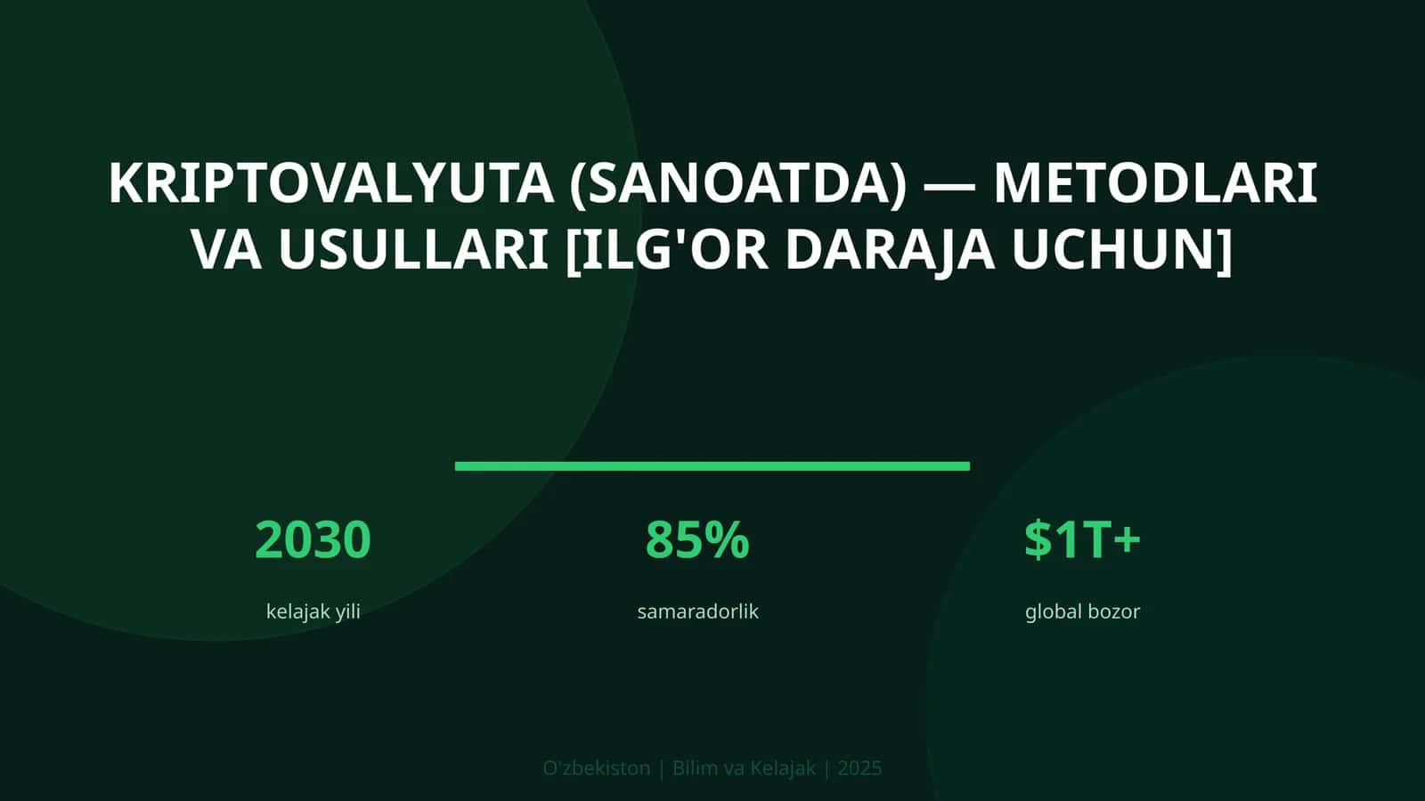 Kriptovalyuta (sanoatda) — metodlari va usullari [ilg'or daraja uchun] 1