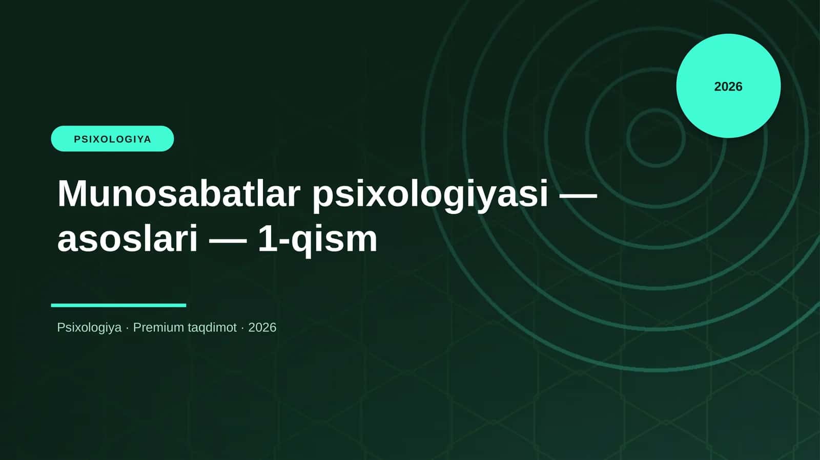 Munosabatlar psixologiyasi — asoslari — 1-qism 1