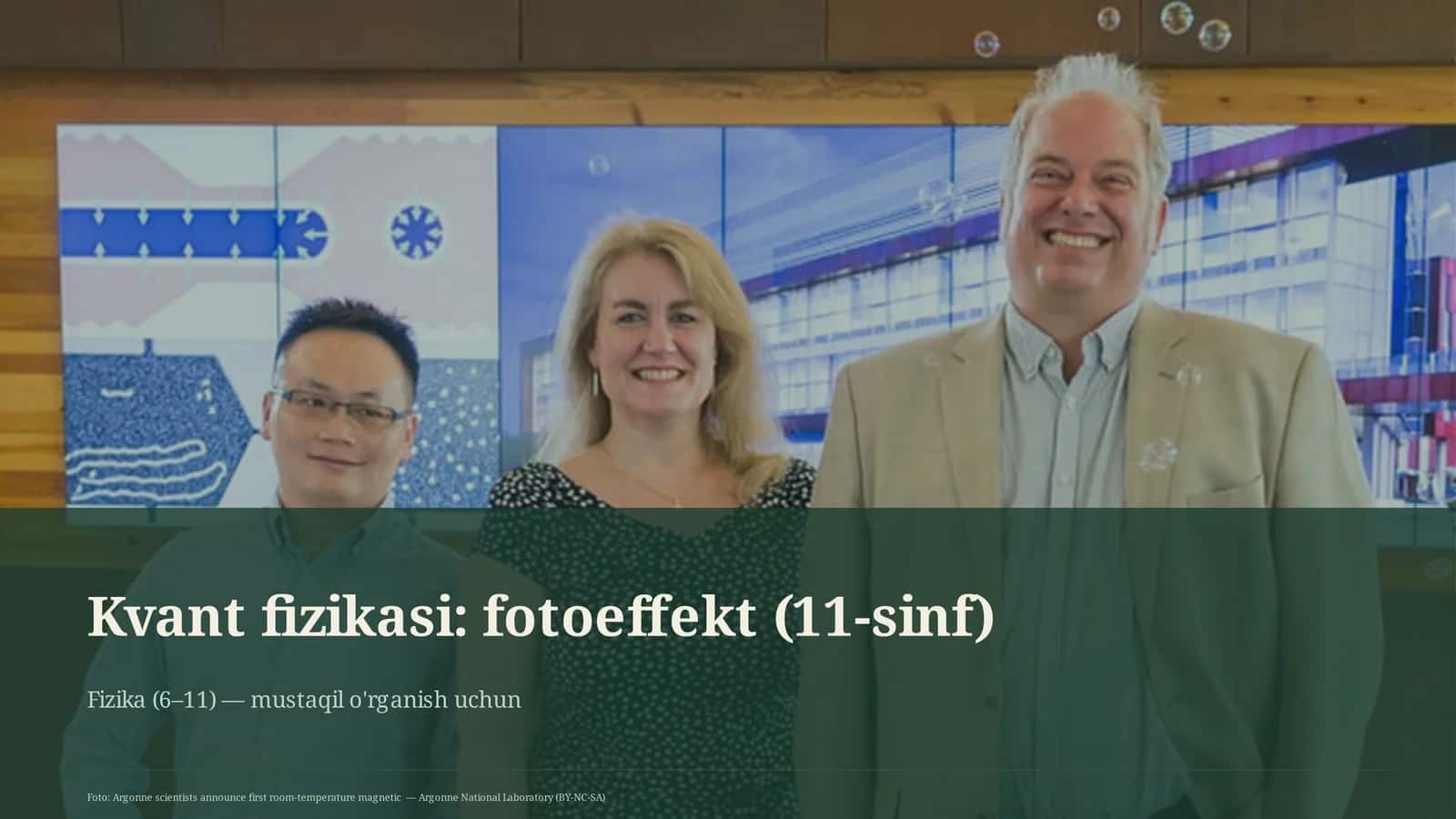 Kvant fizikasi: fotoeffekt (11-sinf) 1