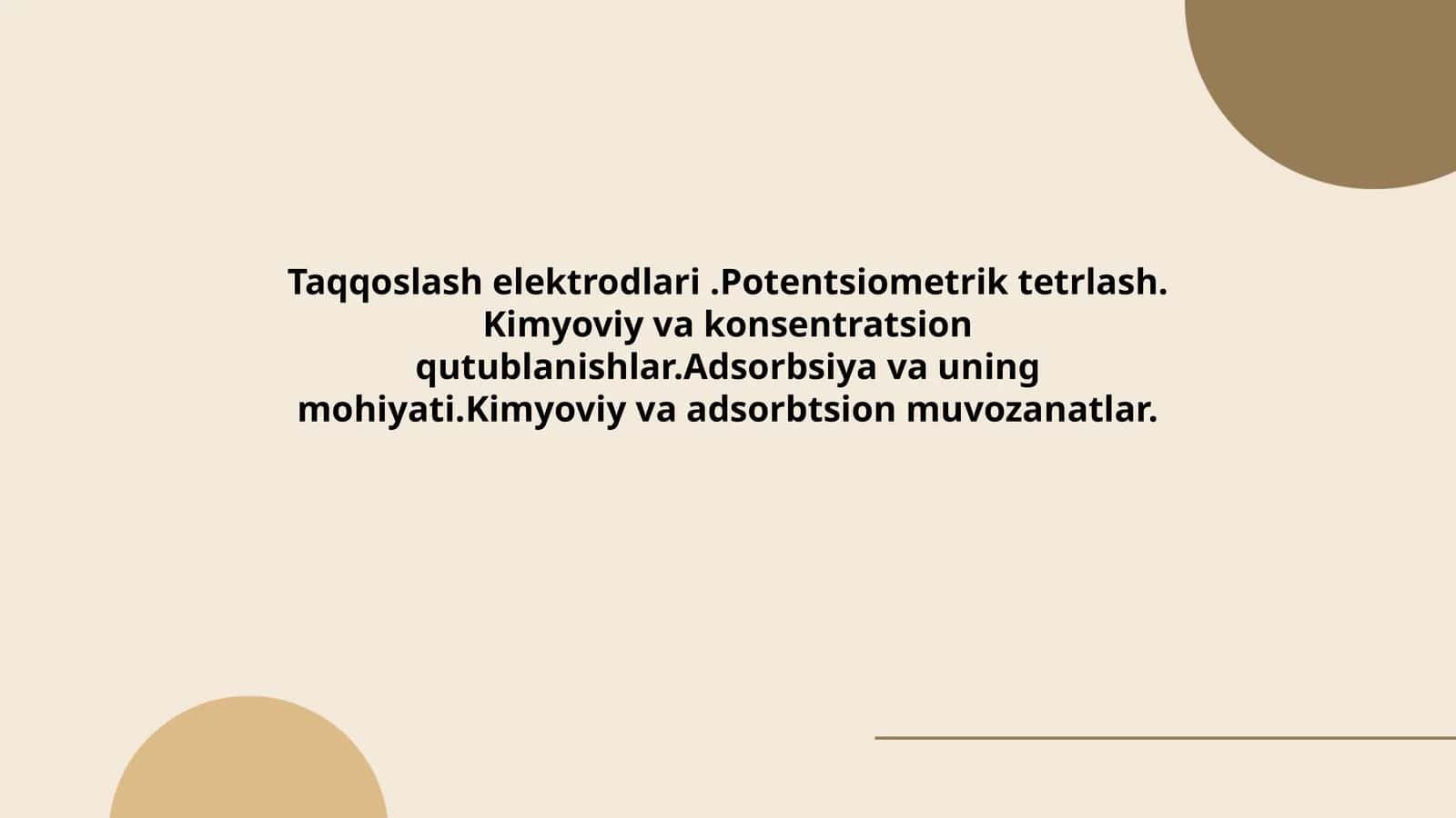 Taqqoslash elektrodlari.Potentsiometrik tetrlash 1