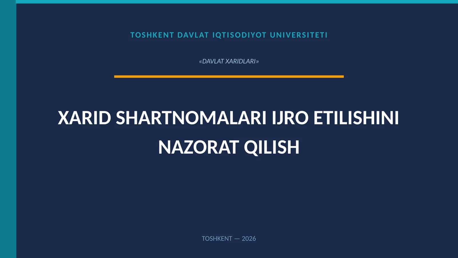 XARID SHARTNOMALARI IJRO ETILISHINI NAZORAT QILISH 1