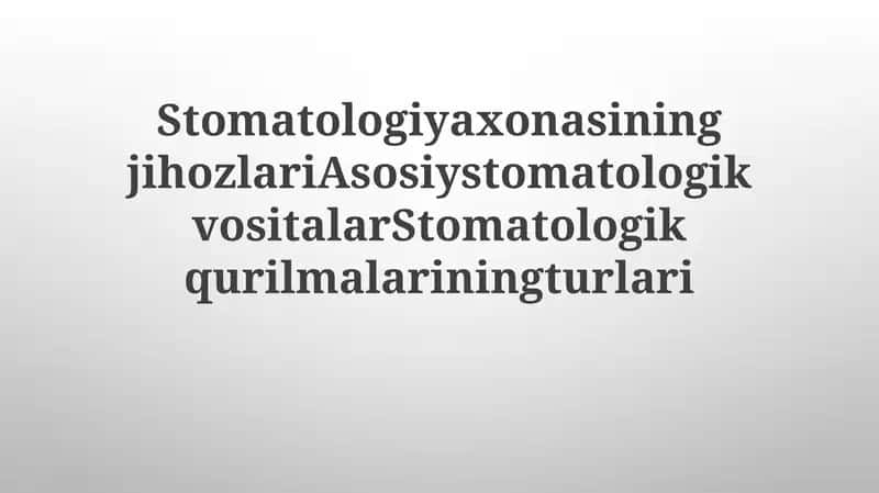 Stomatologiya Klinikasi Uskunasi 1