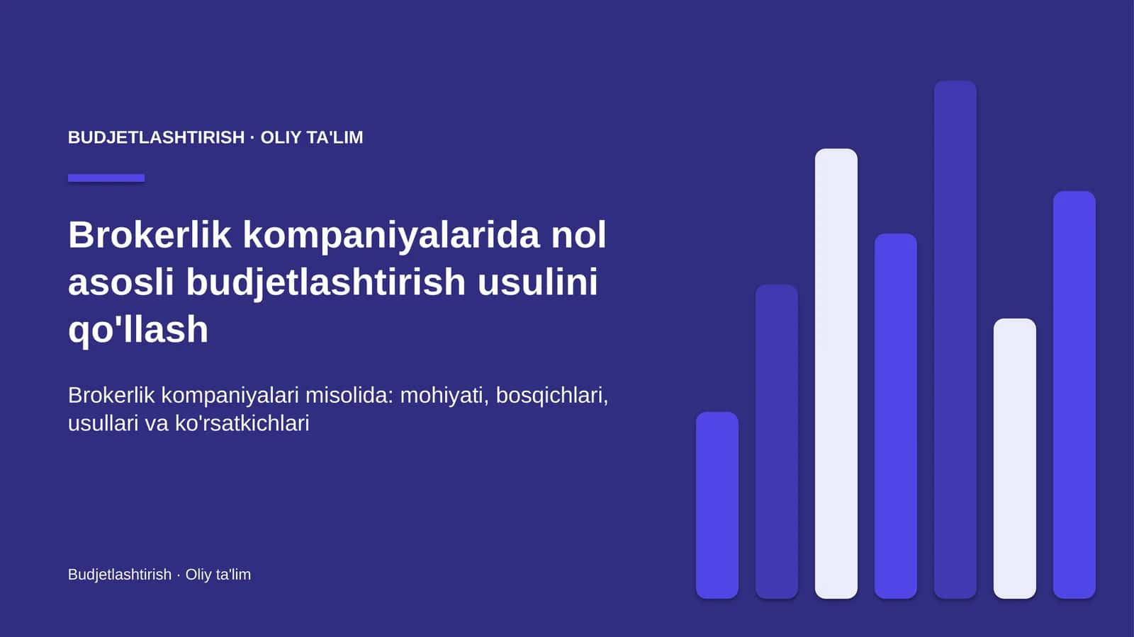 Nol asosli budjetlashtirish usulini qo'llash: mohiyati 1