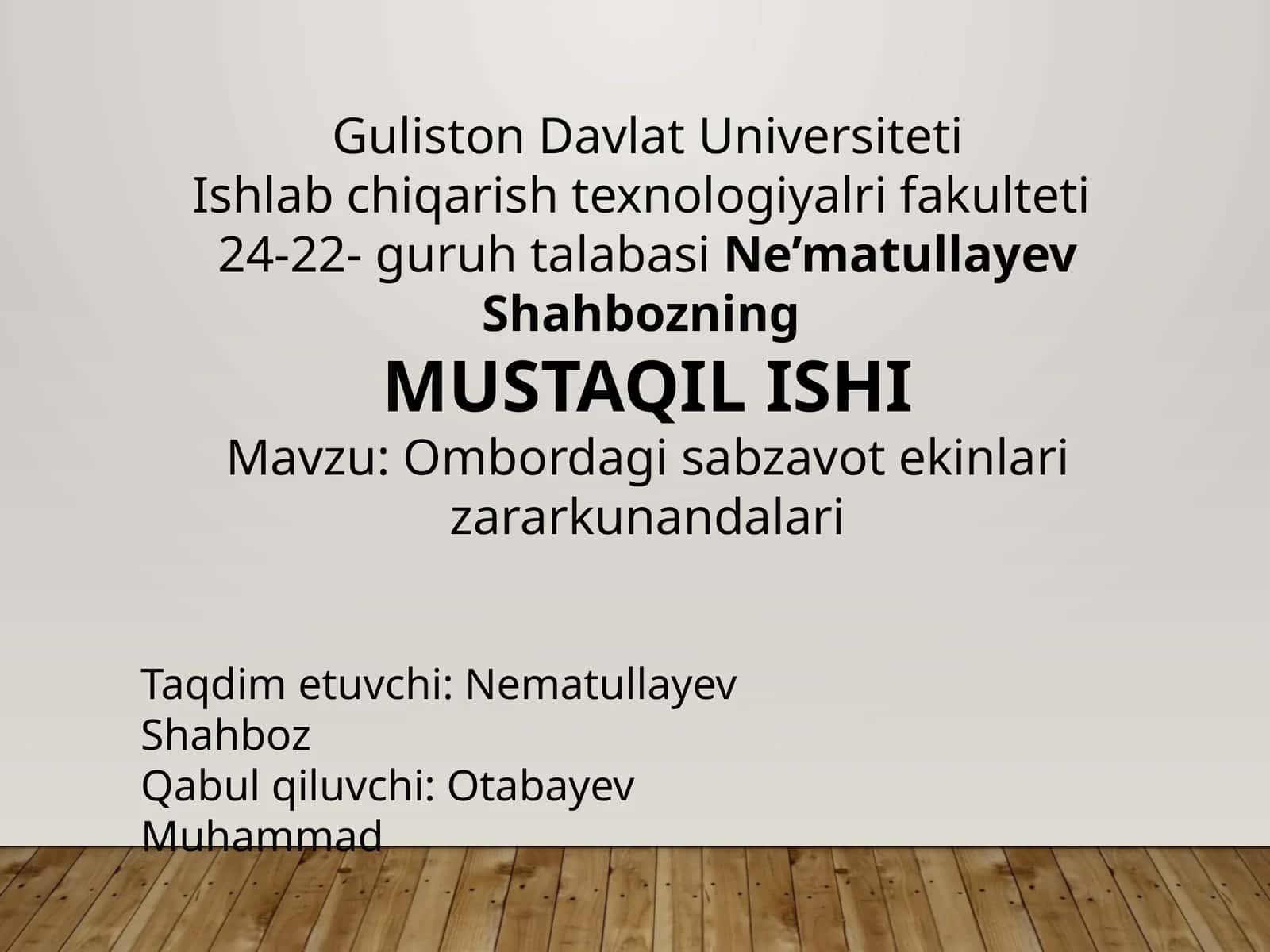 Zararkunandalar va ularning qarshiliklari 1